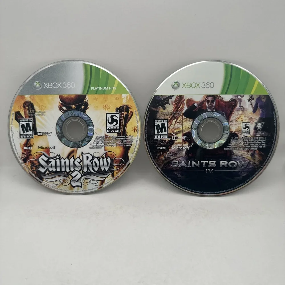Saints Row 2 II & IV Microsoft Xbox 360 Games LOT Bundle Deep Silver